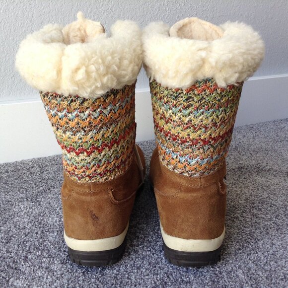 ⭐BEARPAW SUEDE WINTER BOOTS in Camel/Multicolor, size 9*⭐ - Picture 6 of 9